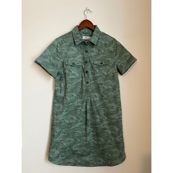 Vineyard Vines Dresses & Skirts - Vineyard Vines Margo Tonal Camo Shirt Dress Green Size 6 Short Sleeve Utility